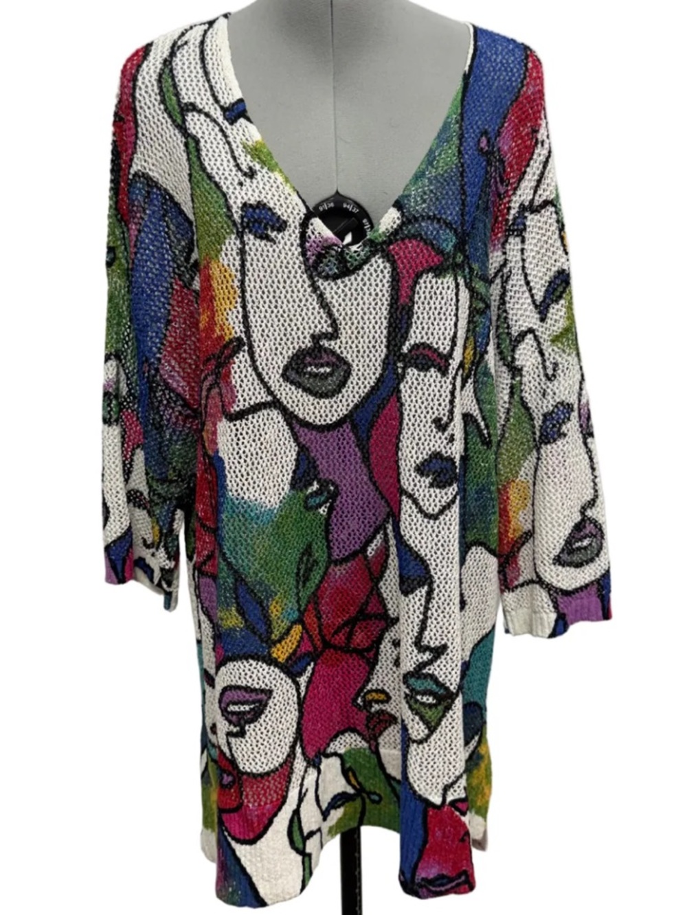 Joseph Ribkoff Abstract Bright and Bold Knit XL Art Teacher Eclectic Maximalism - Picture 11 of 11